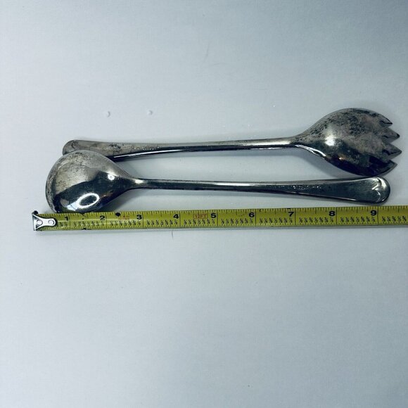 Raimond Silverplate Italy 9" Salad Serving Set Fork & Spoon Vintage - Picture 7 of 12
